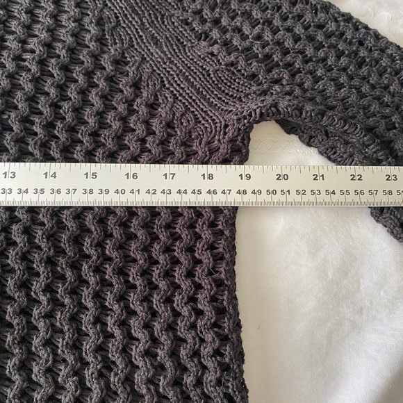 H&M Womens Black Loose Cable Knit Long Sleeve Popover Sweater Medium See-Through - Picture 11 of 15